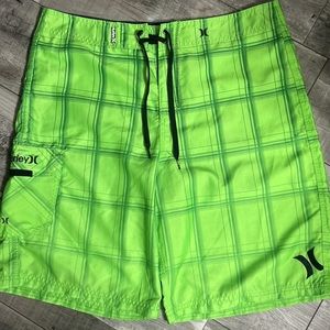 Hurley Mens Swim Trunks 36 Lime green